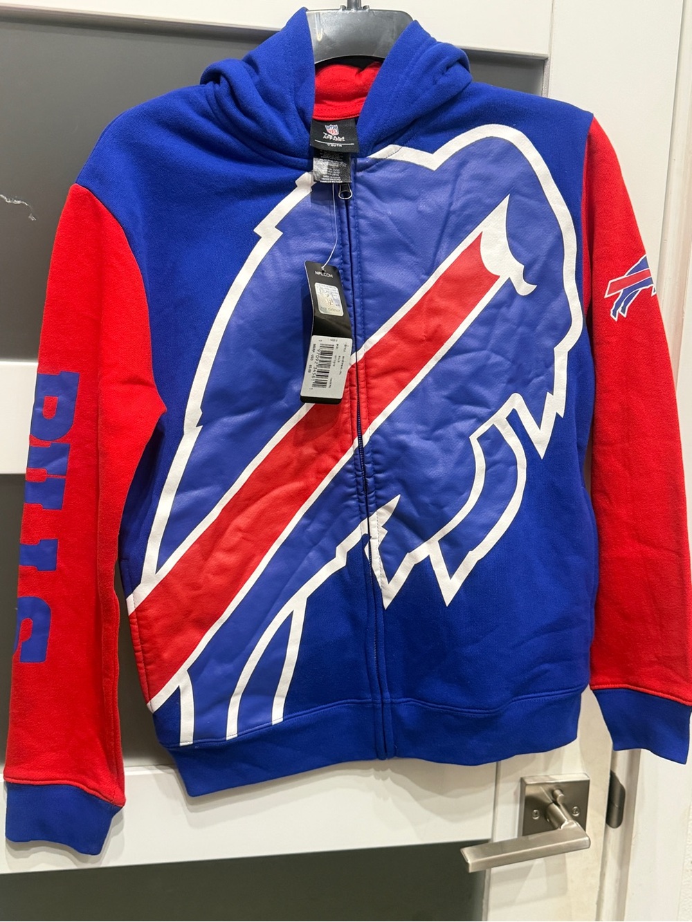 NFL Buffalo Bills Kids Blue & Red Fleece Hoodie Jacket size M (10/12)